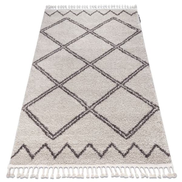 Tæppe BERBER ASILA B5970 fløde / brun kvaster berberi Marokkansk shaggy, 140x190 cm
