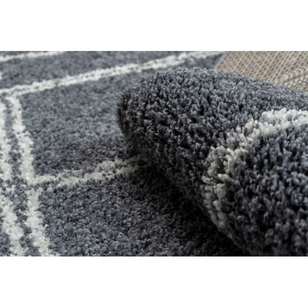 Tæppe BERBER ASILA B5970 grå / hvid kvaster berberi Marokkansk shaggy, 80x150 cm
