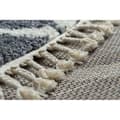 Miniatyrbild 5 av 5: Matta BERBER CROSS B5950 grå / vit Fringe Berber marockansk shaggy, 160x220 cm