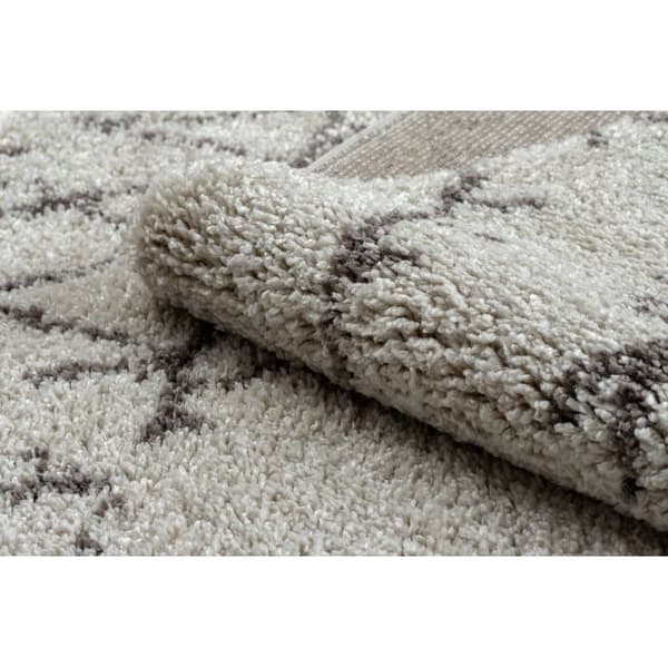 Matto BERBER FEZ G0535 kerma / ruskea Tupsut berbery Marokkolainen shaggy, 160x220 cm