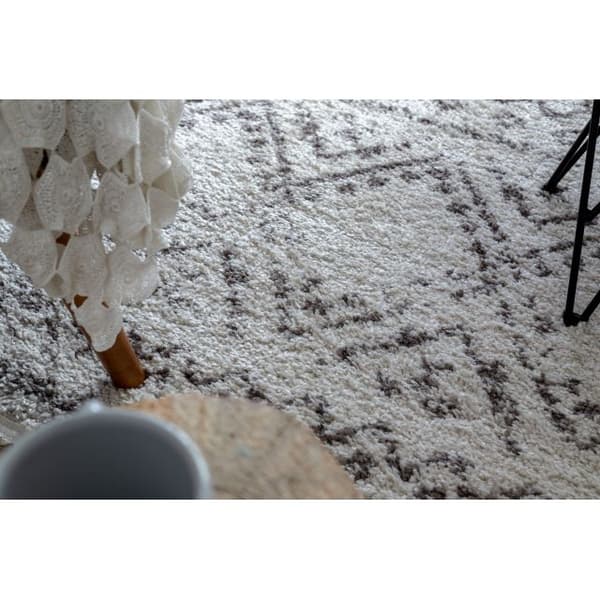 Matta BERBER RABAT G0526 grädde / brun Fringe Berber marockansk shaggy, 160x220 cm