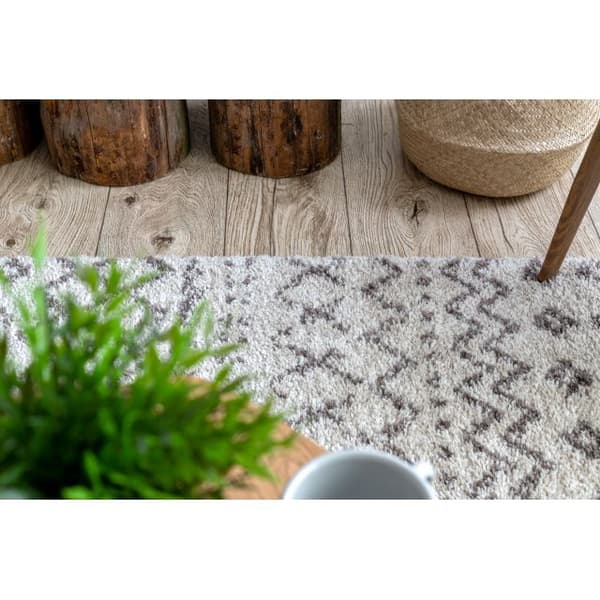 Matto BERBER RABAT G0526 kerma / ruskea Tupsut berbery Marokkolainen shaggy, 200x290 cm