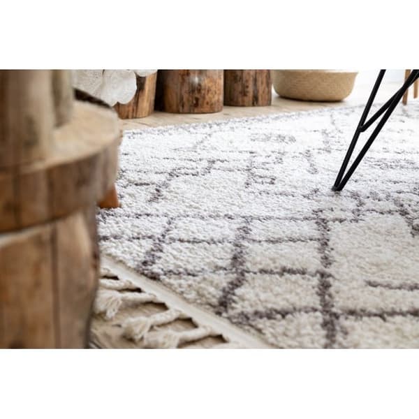Tæppe BERBER TANGER B5940 fløde / brun kvaster berberi Marokkansk shaggy, 80x150 cm