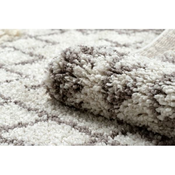 Tæppe BERBER TANGER B5940 fløde / brun kvaster berberi Marokkansk shaggy, 80x150 cm