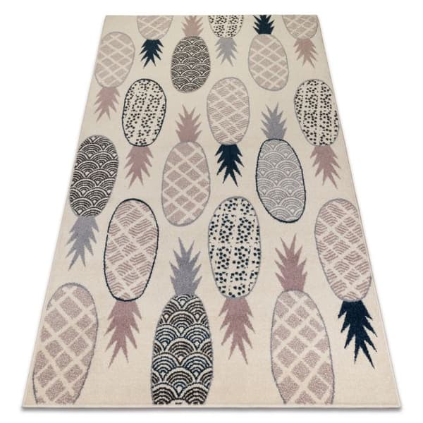 Matta HEOS 78464 grädde / rosa / blå / grå PINEAPPLE, 190x270 cm