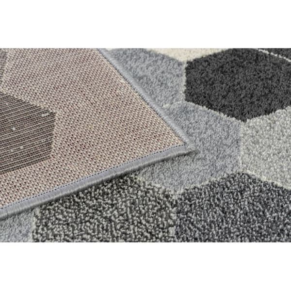Matta HEOS 78537 grå / grädde HEXAGON, 190x270 cm