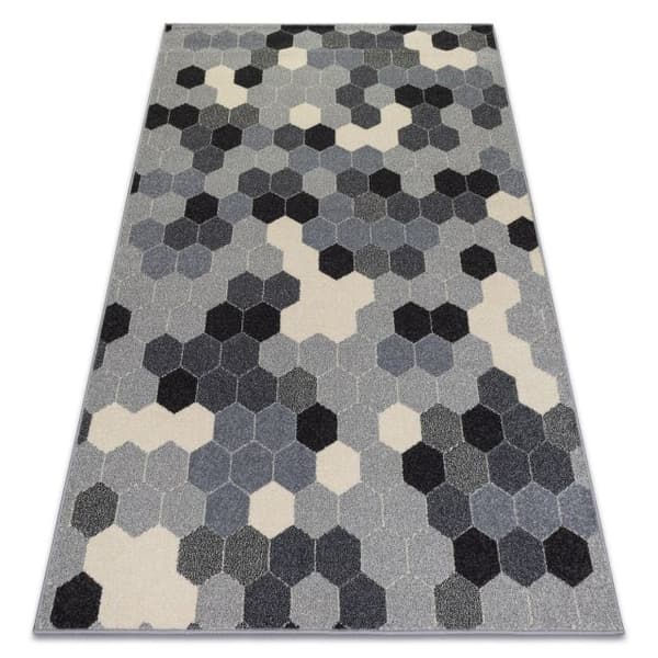 Matta HEOS 78537 grå / grädde HEXAGON, 190x270 cm