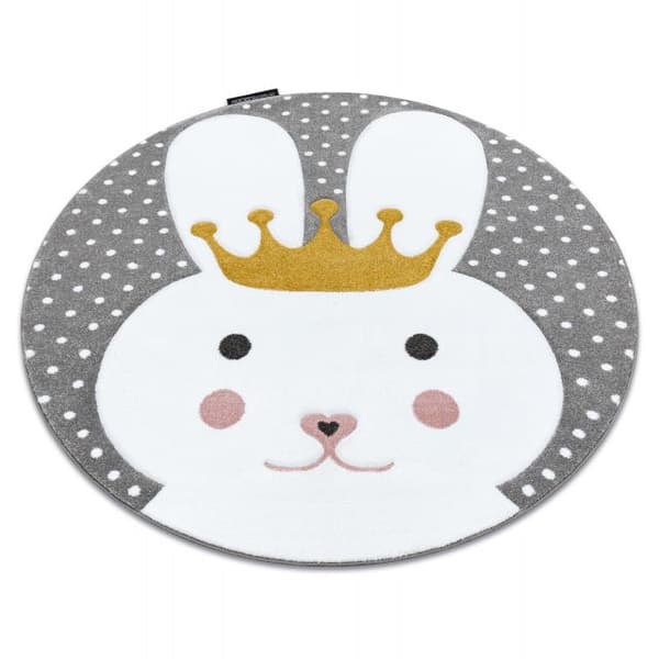 Matto PETIT BUNNY KANI pyörä harmaa, cirkel 120 cm
