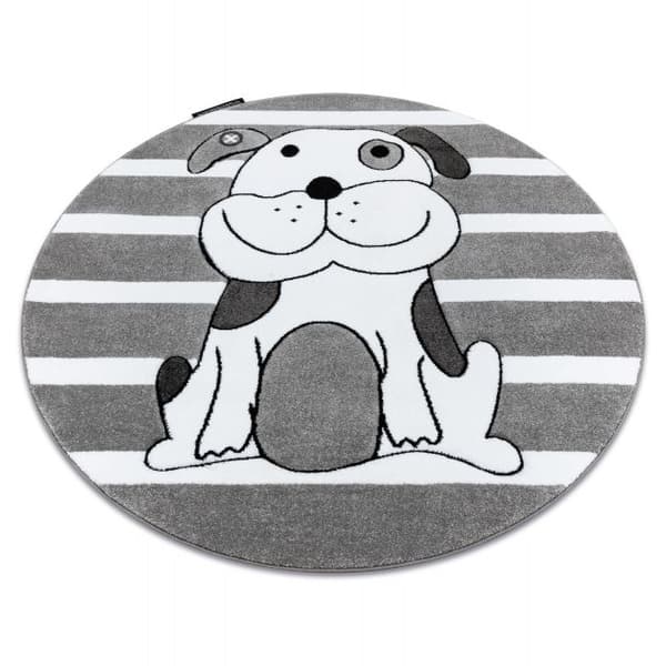 Matto PETIT PUPPY KOIRA PENTU pyörä harmaa, cirkel 120 cm