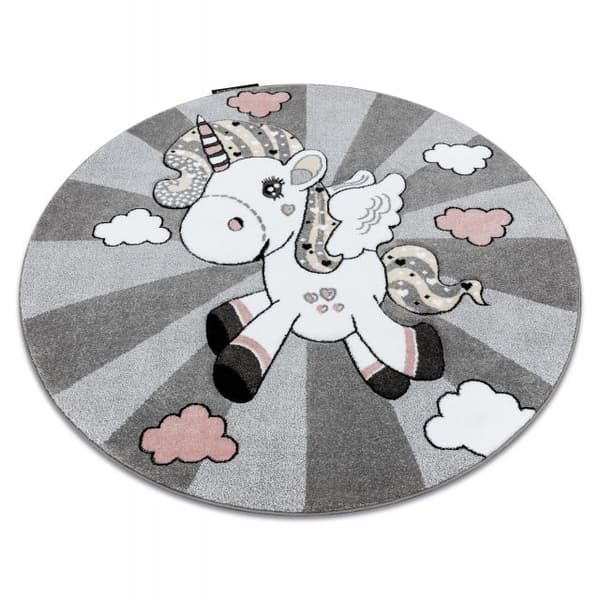 Matto PETIT UNICORN SUNNUNTAI pyörä harmaa, cirkel 120 cm