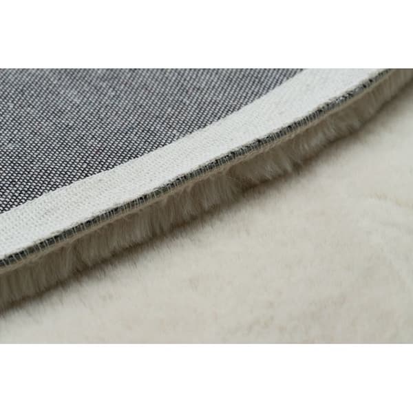 Tæppe BUNNY hjul beige IMITERET KANINPELS, cirkel 80 cm