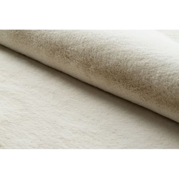 Matta BUNNY cirkel beige IMITATION AV KANINSPEL, cirkel 120 cm