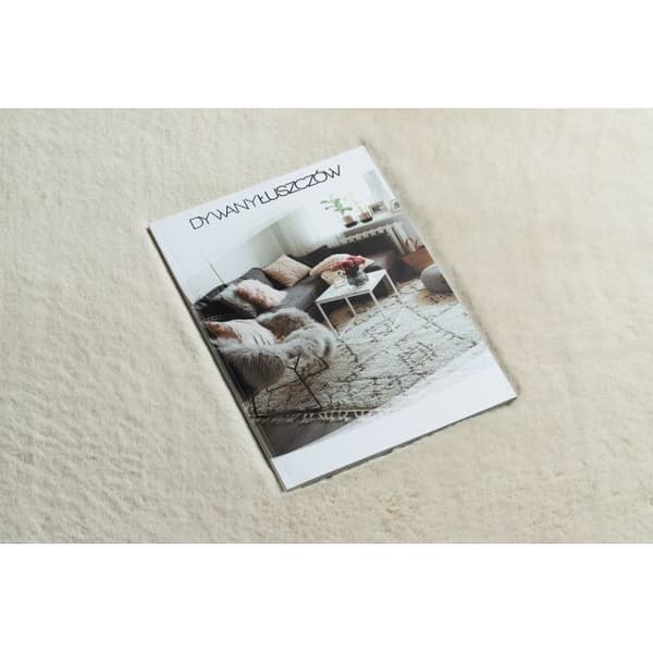Matta BUNNY cirkel beige IMITATION AV KANINSPEL, cirkel 120 cm