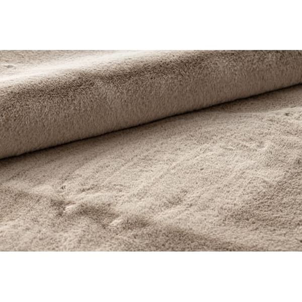 Tæppe BUNNY taupé beige IMITERET KANINPELS, 80x150 cm