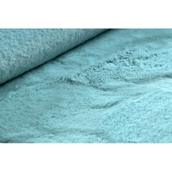 Tæppe BUNNY aqua blå IMITERET KANINPELS, 200x290 cm