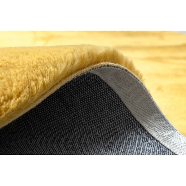 Matta BUNNY cirkel guld IMITATION AV KANINSPEL, cirkel 140 cm