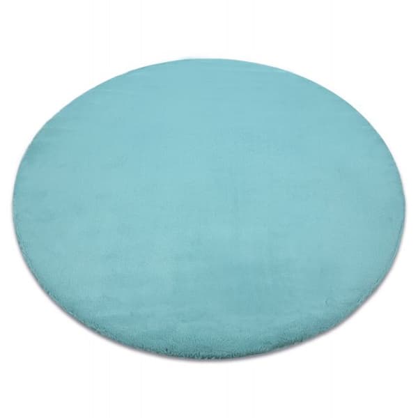 Matta BUNNY cirkel aqua blå IMITATION AV KANINSPEL, cirkel 100 cm