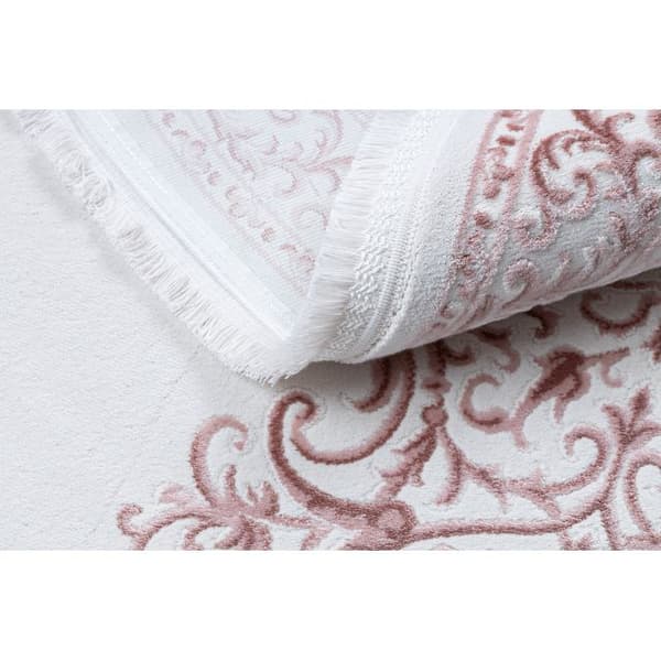 Matta ACRYLIC DIZAYN oval 142 ivory / rosa, 80x300 cm