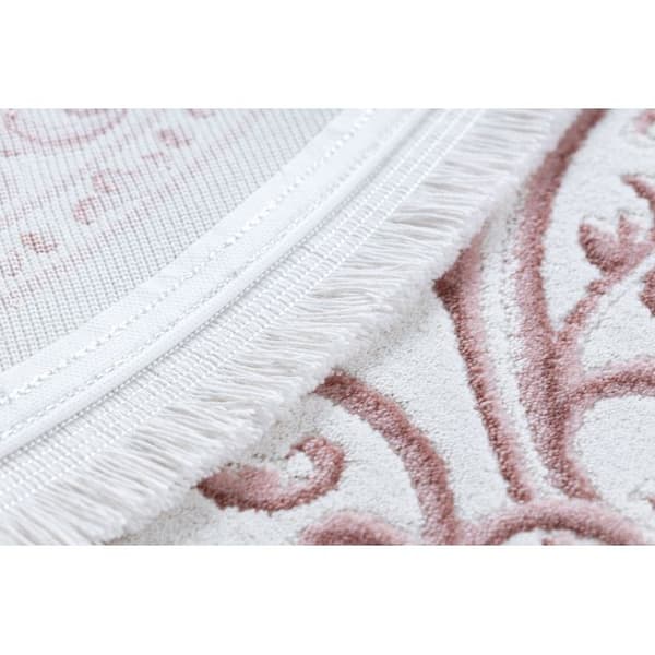 Matta ACRYLIC DIZAYN oval 142 ivory / rosa, 80x300 cm