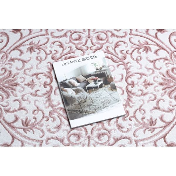 Matta ACRYLIC DIZAYN oval 142 ivory / rosa, 80x300 cm