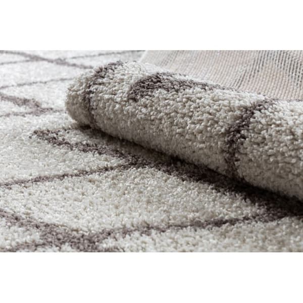 Matta BERBER BENI grädde Fringe Berber marockansk shaggy, 140x190 cm