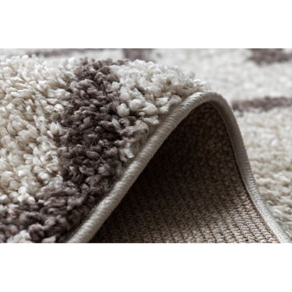Matta BERBER BENI grädde Fringe Berber marockansk shaggy, 140x190 cm