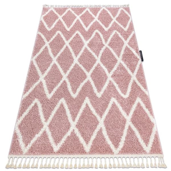 Matta BERBER BENI rosa Fringe Berber marockansk shaggy, 180x270 cm