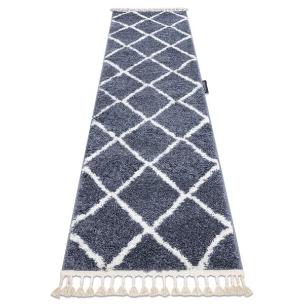 Matta, Löpare  BERBER CROSS grå - för kök, korridor och hall, 80x250 cm