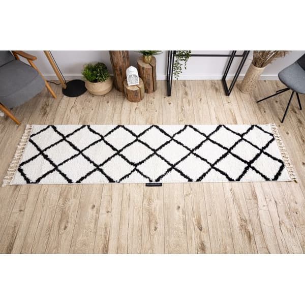 Tæppe, Fortovet BERBER CROSS hvid - ind i køkkenet, til gangen, til korridoren, 70x200 cm
