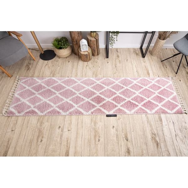 Tæppe, Fortovet BERBER TROIK lyserød - ind i køkkenet, til gangen, til korridoren, 60x200 cm