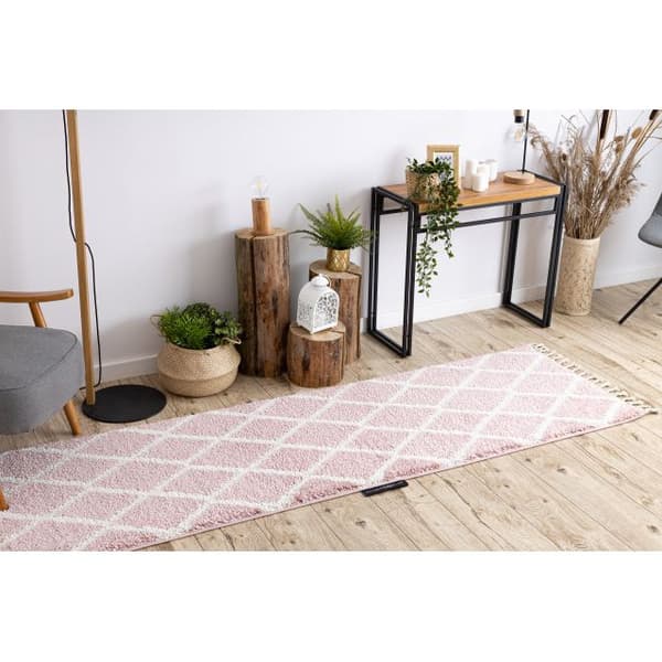 Matta, Löpare  BERBER TROIK rosa - för kök, korridor och hall, 80x250 cm