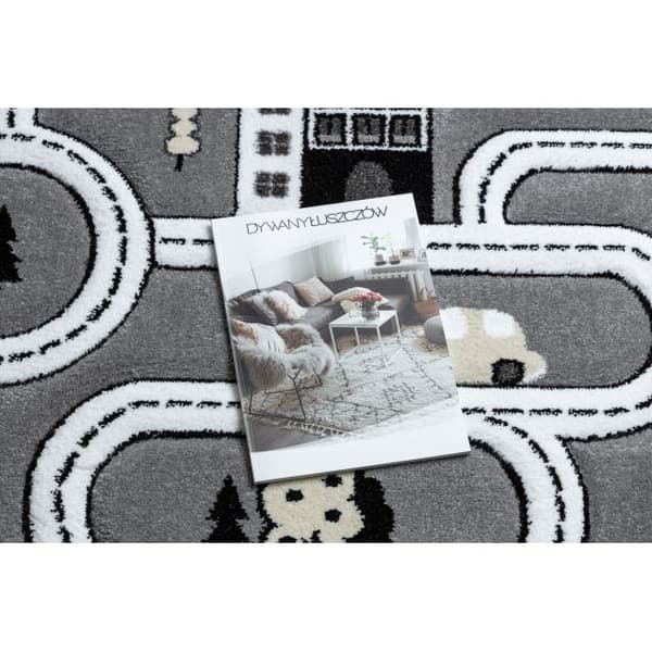 Matto PETIT TOWN kaupunki harmaa, 240x330 cm