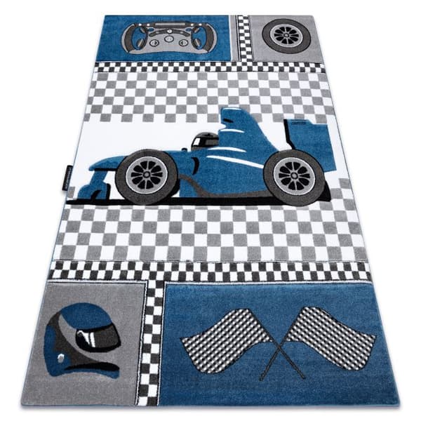 Matto PETIT RACE kilpa-ajaja, formula 1, auto sininen, 160x220 cm