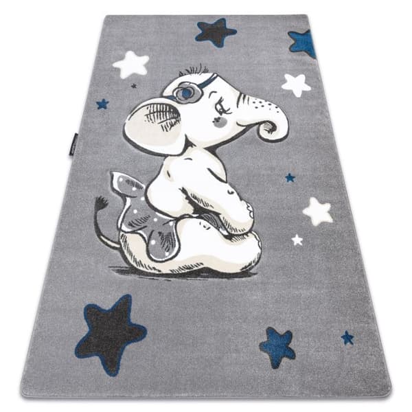 Matto PETIT ELEPHANT NORSU TÄHDET harmaa, 160x220 cm