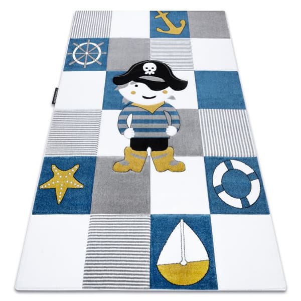 Tæppe PETIT CORSAIR PIRAT SKIB anker blå, 180x270 cm