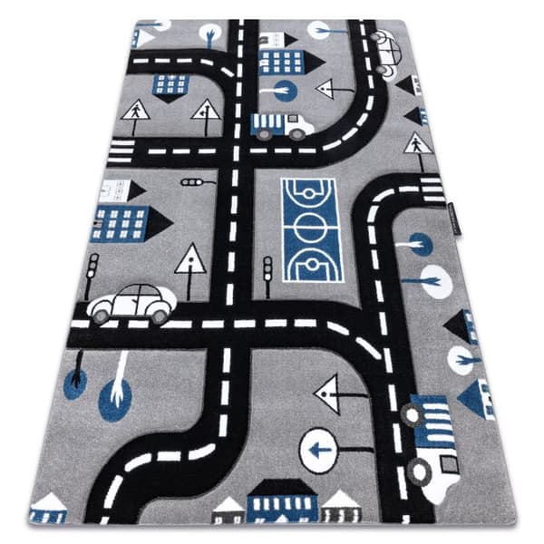 Matto PETIT CITY kaupunki KADUT harmaa, 240x330 cm