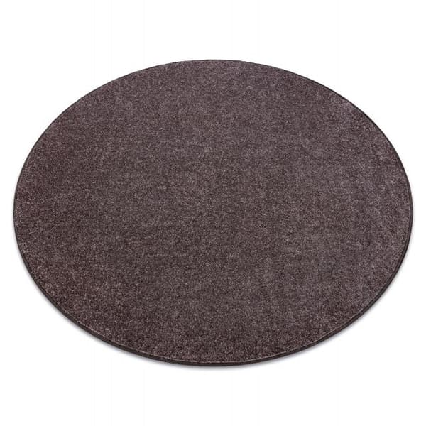 Matta, runda SANTA FE brun 42 vanlig, platt, en färg, cirkel 100 cm