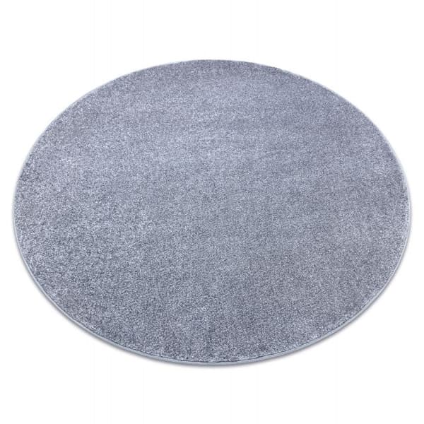 Matta, runda SANTA FE silver 92 vanlig, platt, en färg, cirkel 150 cm