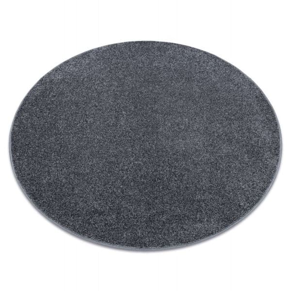 Matta, runda SANTA FE grå 97 vanlig, platt, en färg, cirkel 170 cm