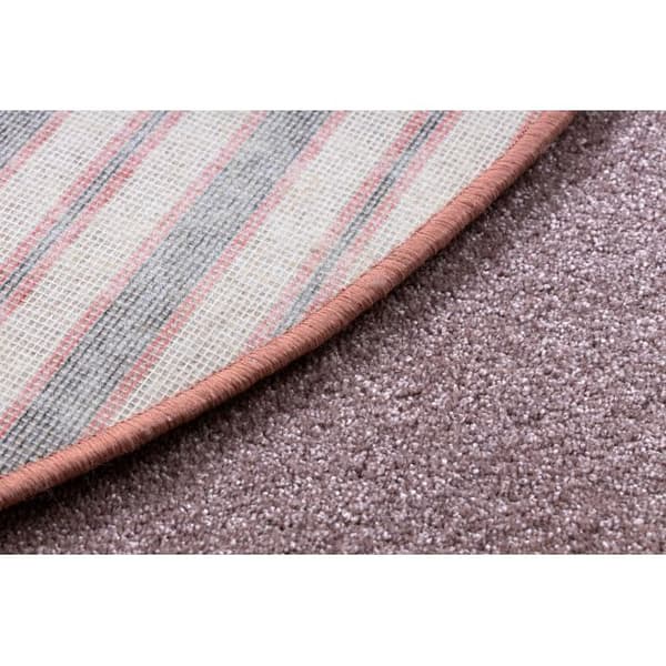 Matta, runda SAN MIGUEL rodna rosa 61 vanlig, platt, en färg, cirkel 150 cm