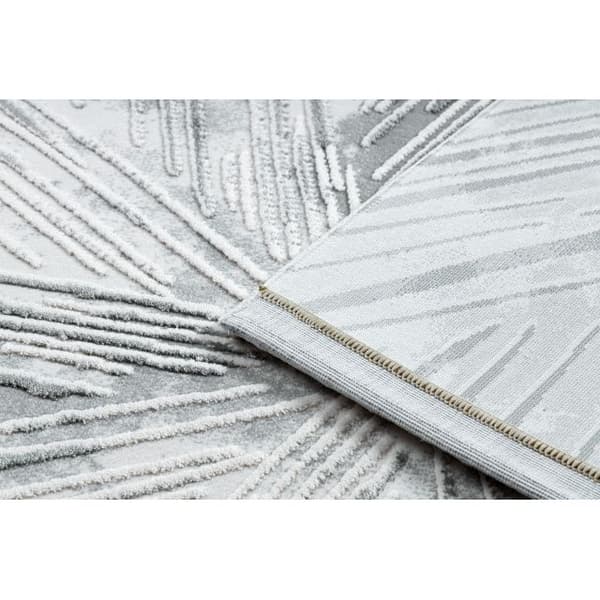 Matta ACRYLIC VALS 0W1733 C53 47 Abstraktion spatial 3D ivory / grå, 240x340 cm