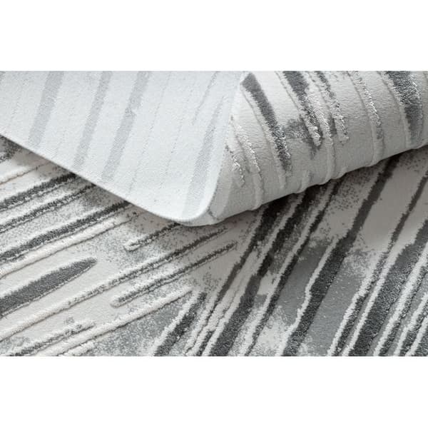 Matta ACRYLIC VALS 0W1733 C53 47 Abstraktion spatial 3D ivory / grå, 240x340 cm