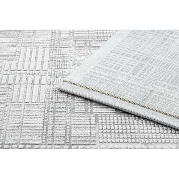 Matta ACRYLIC VALS 0W1736 C53 87 Squares stripes svart grå / light grå, 160x230 cm
