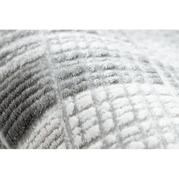 Matta ACRYLIC VALS 0W1736 C53 87 Squares stripes svart grå / light grå, 160x230 cm