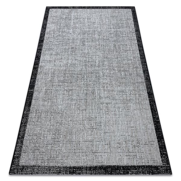 Sisaltæppe SISAL FLOORLUX 20401 Ramme sølv / sort, 240x330 cm