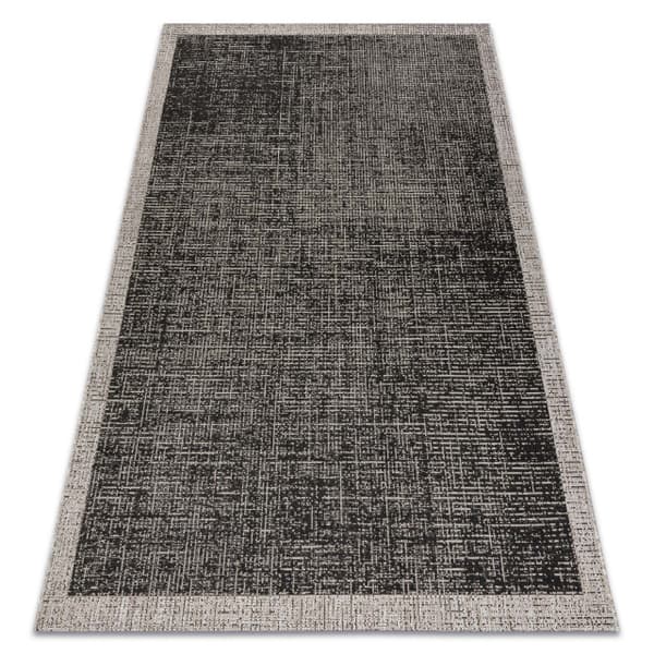 Sisaltæppe SISAL FLOORLUX 20401 Ramme sort / sølv , 160x230 cm
