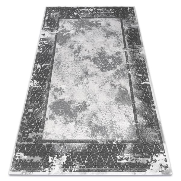 Matta ACRYLIC VALS 0W1738 C53 87 Ram concrete vintage svart grå / light grå, 160x230 cm