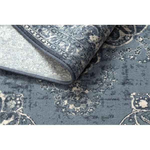 Tæppe NAIN Rosette vintage 7599/50911 marineblå blå / beige , 80x150 cm