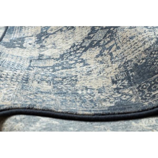 Tæppe NAIN Overdubbed vintage 7591/50911 marineblå blå / beige , 120x170 cm
