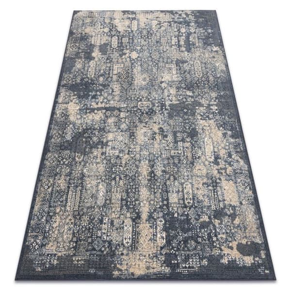 Tæppe NAIN Overdubbed vintage 7591/50911 marineblå blå / beige , 240x340 cm